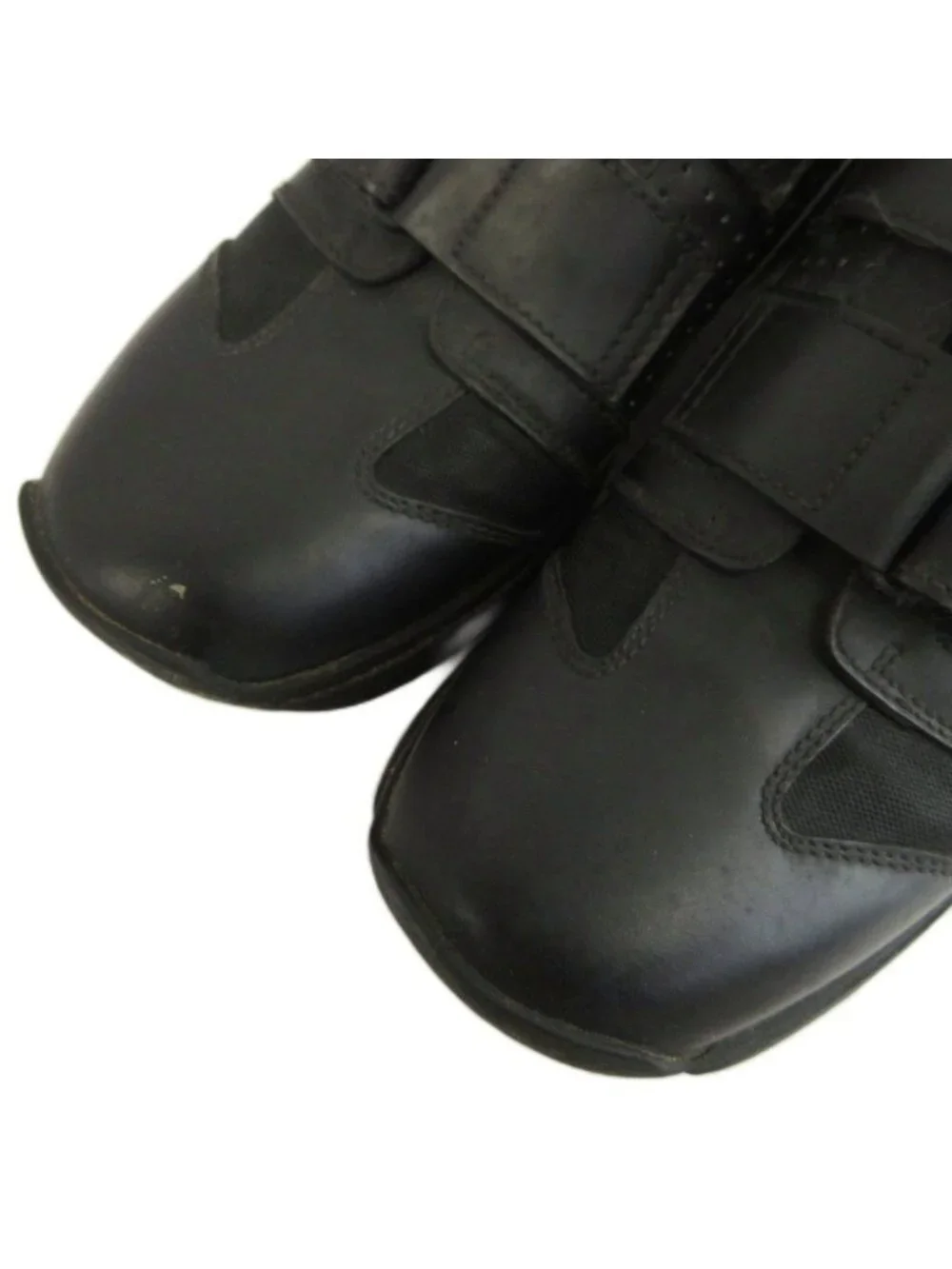 Gucci Sneakers Cowhide Leather Nylon Low Cut Double Velcro Black 6.5